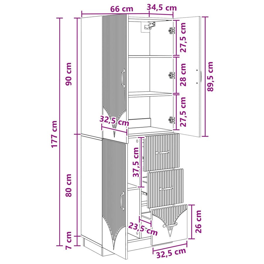 Cabinet Set 2 pcs Engineered Wood