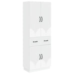 Cabinet Set 2 pcs White Engineered Wood