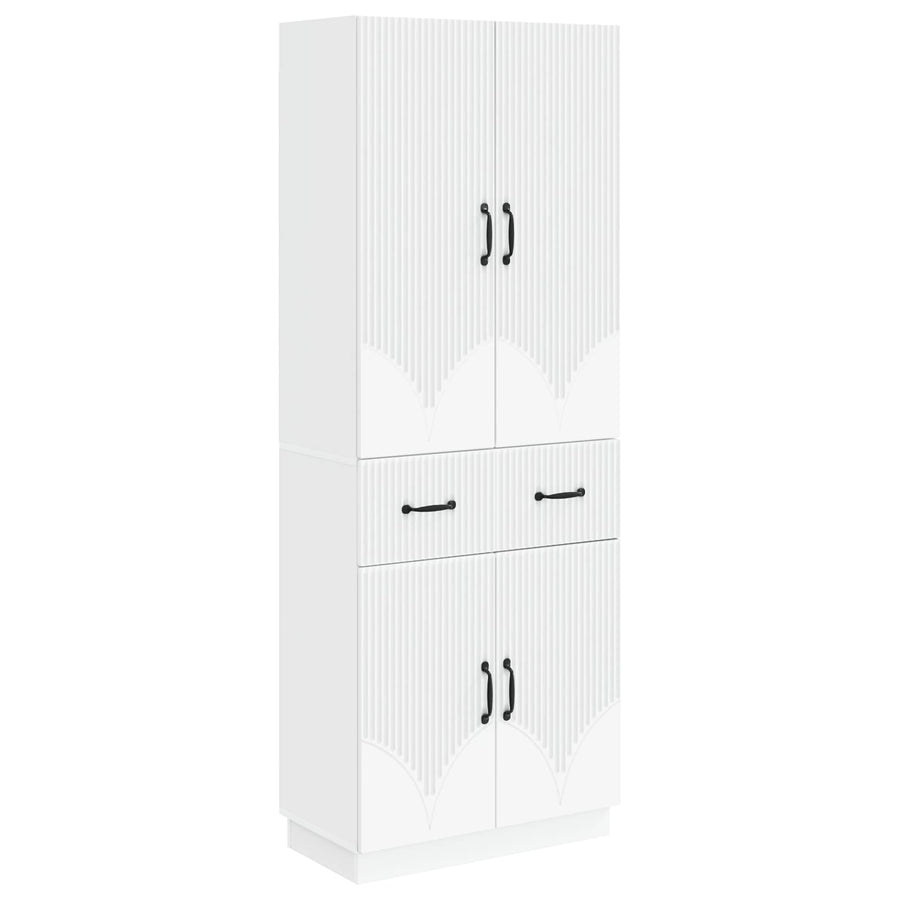 Cabinet Set 2 pcs White Engineered Wood
