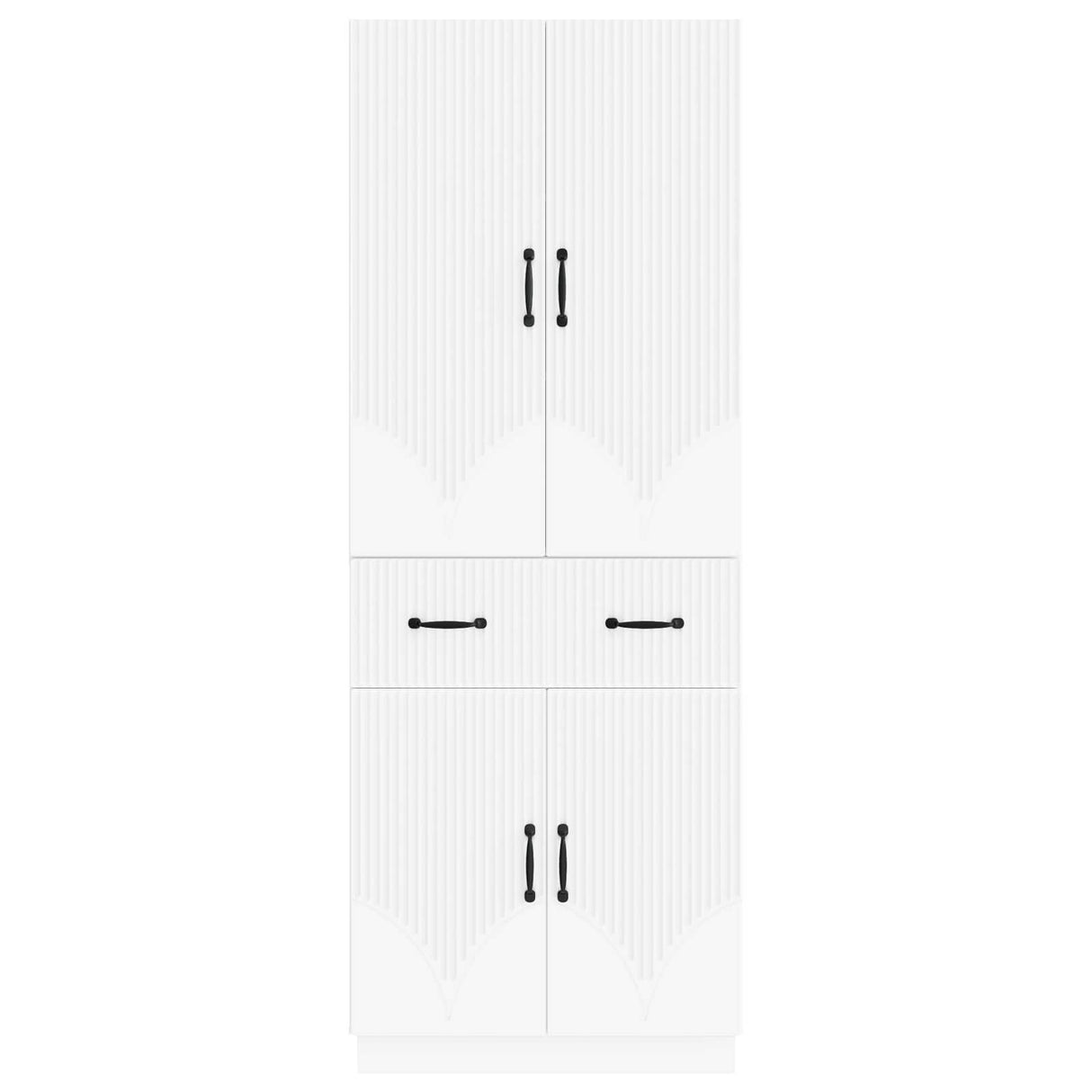 Cabinet Set 2 pcs White Engineered Wood