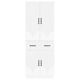 Cabinet Set 2 pcs White Engineered Wood