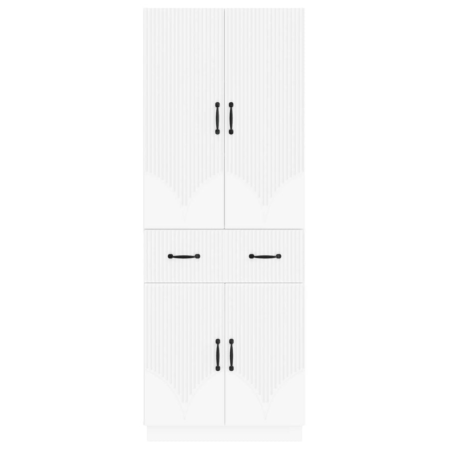 Cabinet Set 2 pcs White Engineered Wood