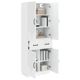 Cabinet Set 2 pcs White Engineered Wood - Front View