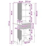 Cabinet Set 2 pcs White Engineered Wood