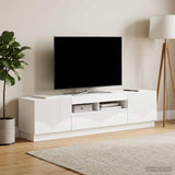 LED TV Cabinet HOORN 3 pcs White Engineered Wood