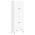 Cabinet Set 2 pcs White Engineered Wood