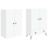 Cabinet Set 2 pcs White Engineered Wood