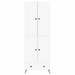 Cabinet Set 2 pcs White Engineered Wood