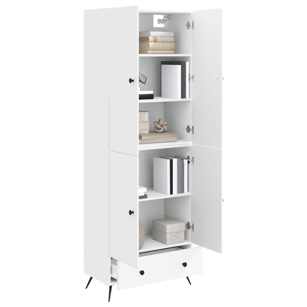 Cabinet Set 2 pcs White Engineered Wood