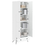 Cabinet Set 2 pcs White Engineered Wood - Front View