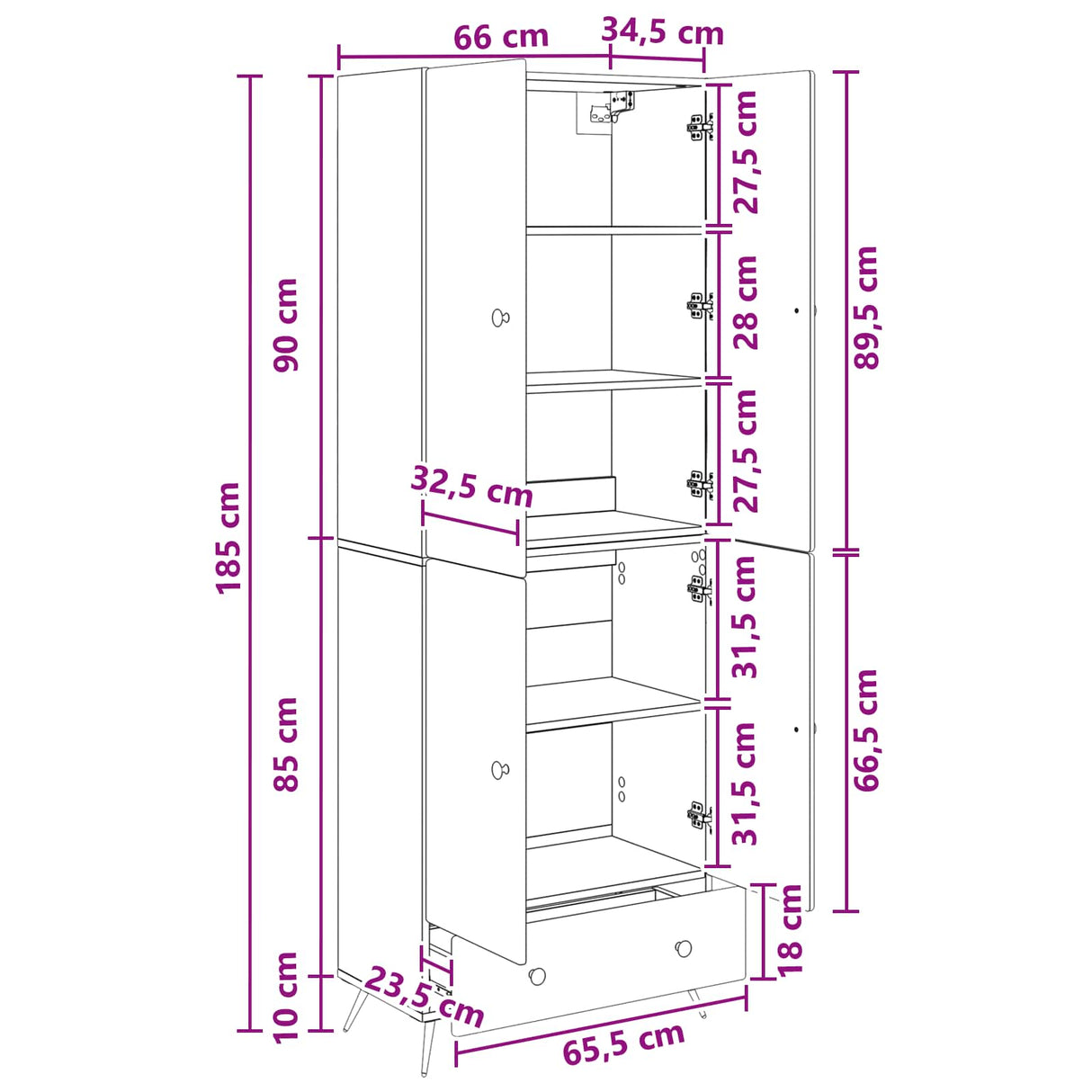 Cabinet Set 2 pcs White Engineered Wood