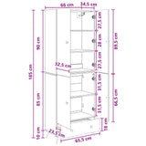 Cabinet Set 2 pcs White Engineered Wood