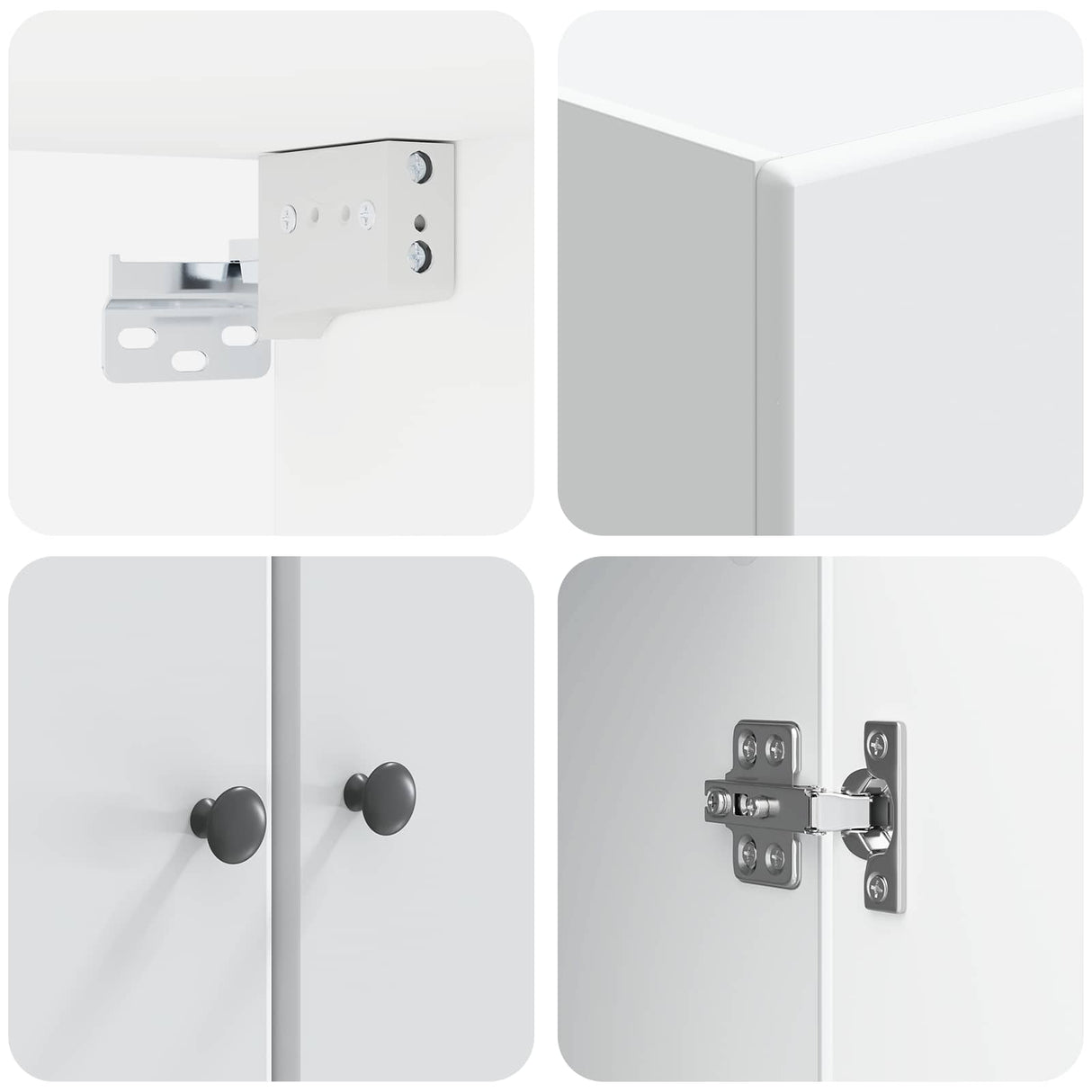 Cabinet Set 2 pcs White Engineered Wood