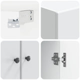 Cabinet Set 2 pcs White Engineered Wood - Close-Up Angle