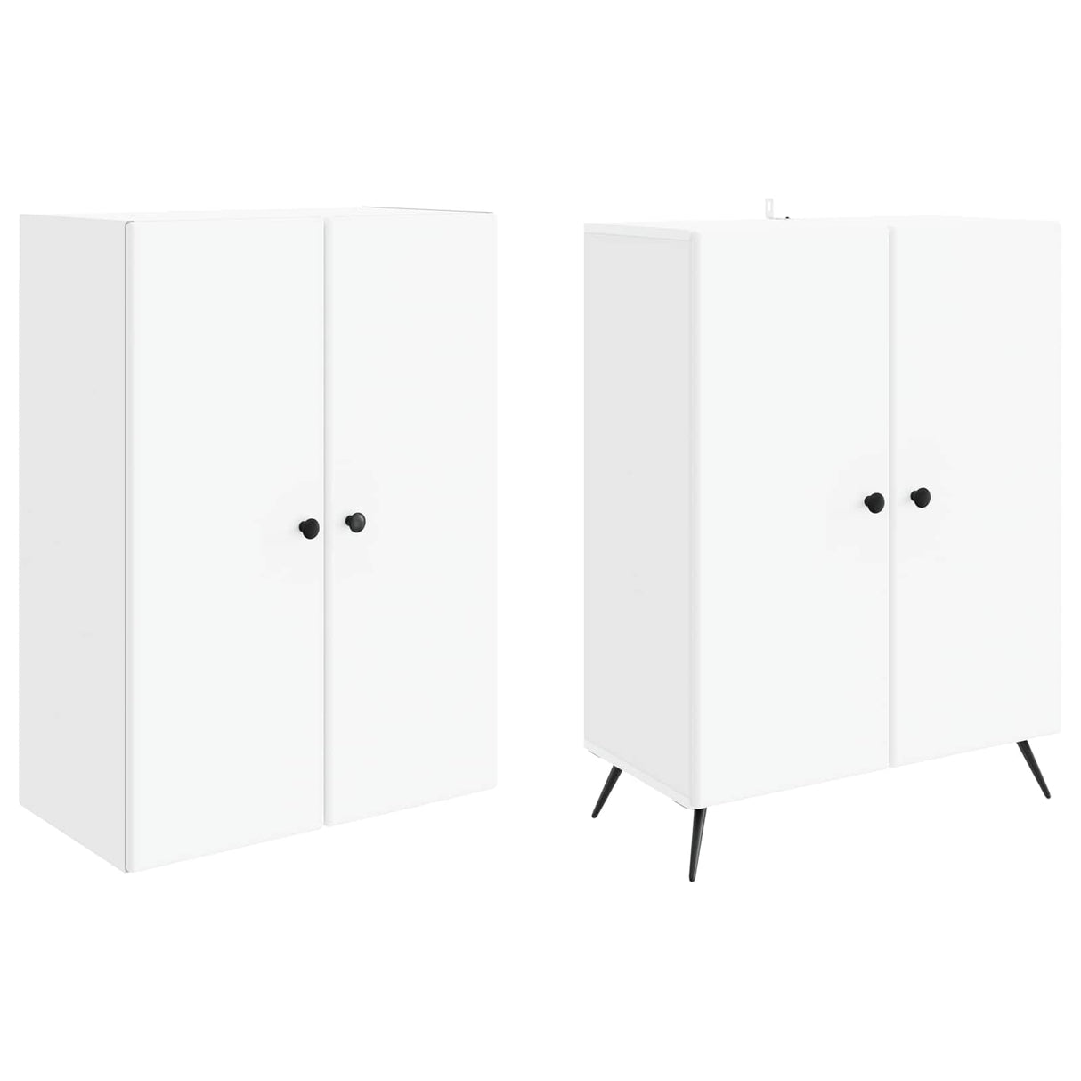 Cabinet Set 2 pcs White Engineered Wood