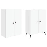 Cabinet Set 2 pcs White Engineered Wood