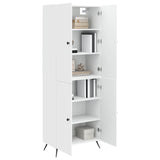 Cabinet Set 2 pcs White Engineered Wood - Front View