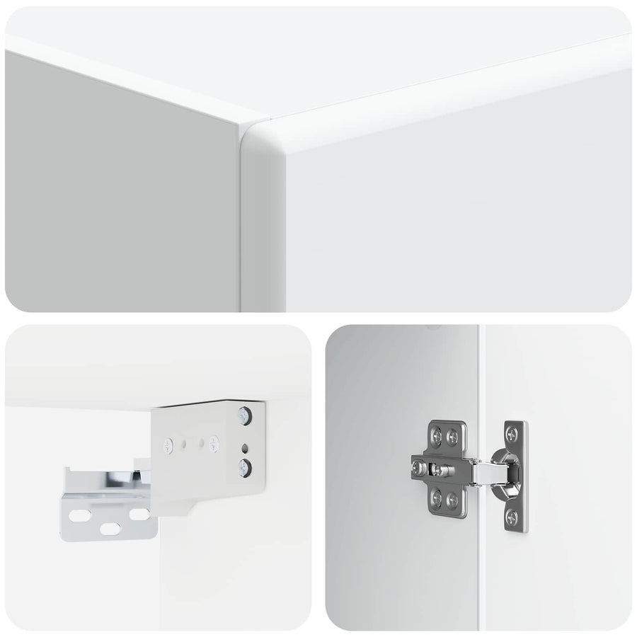 Cabinet Set 2 pcs White Engineered Wood