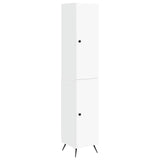 Cabinet Set 2 pcs White Engineered Wood - Front View