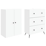 Cabinet Set 2 pcs White 66 x 34.5 x 90 cm Engineered Wood - Top-Down View