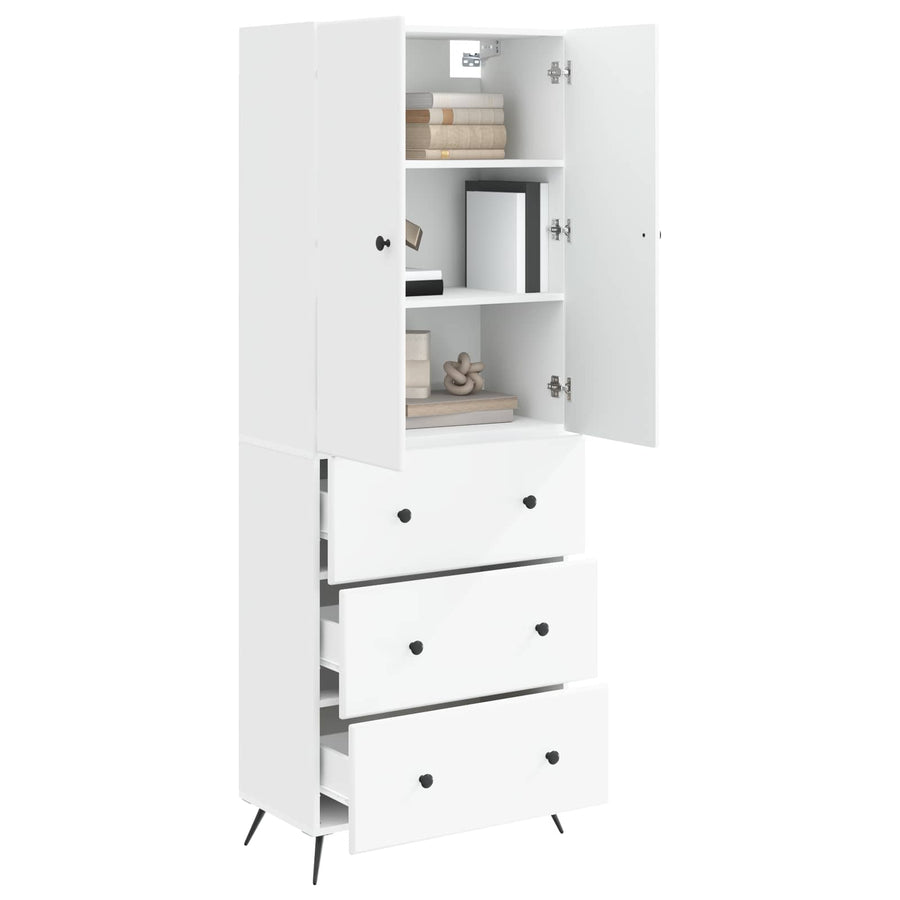 Cabinet Set 2 pcs 66 x 34.5 x 90 cm Engineered Wood White