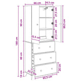 Cabinet Set 2 pcs White 66 x 34.5 x 90 cm Engineered Wood - Extra Image