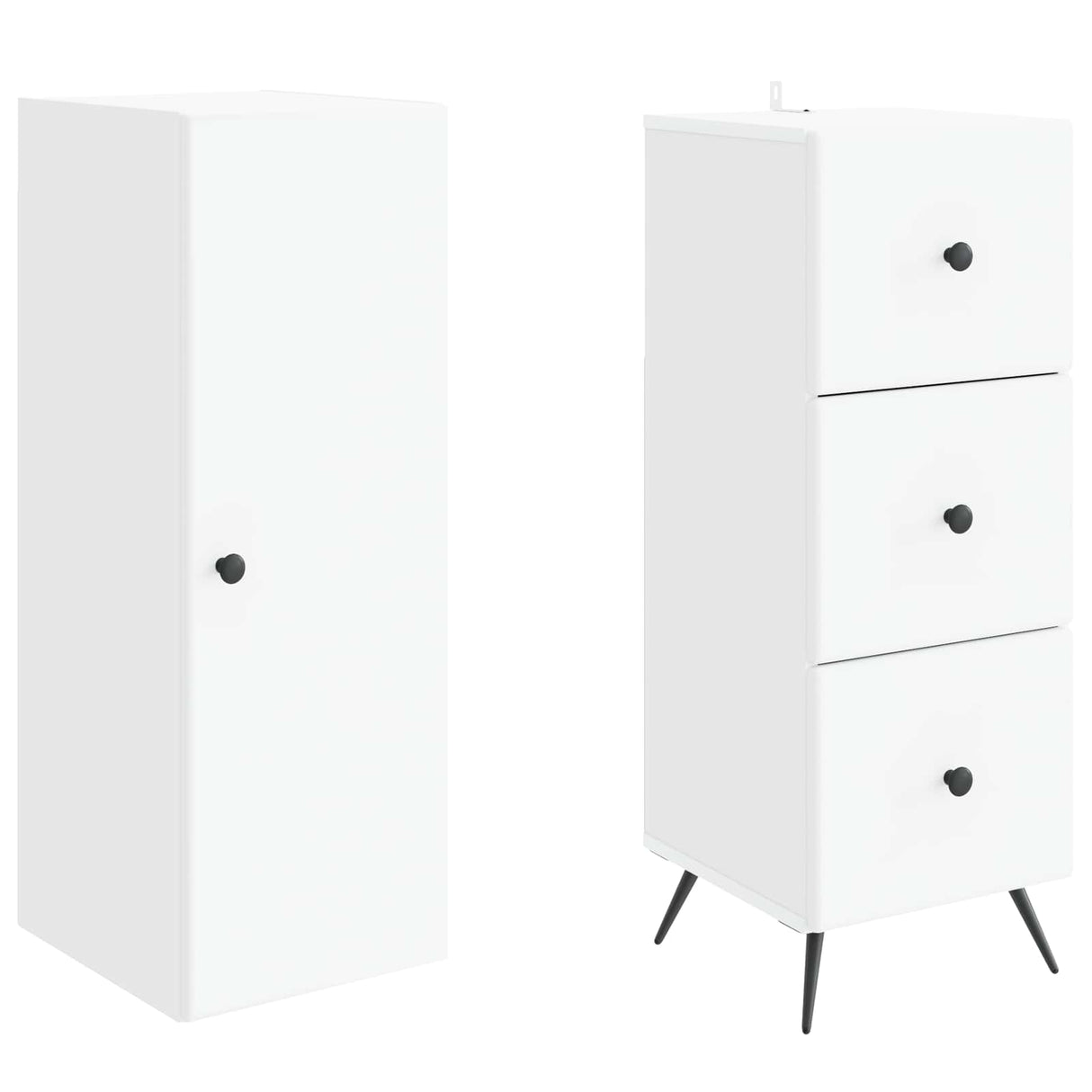Cabinet Set 2 pcs White 34.5 x 34.5 x 90 cm Engineered Wood
