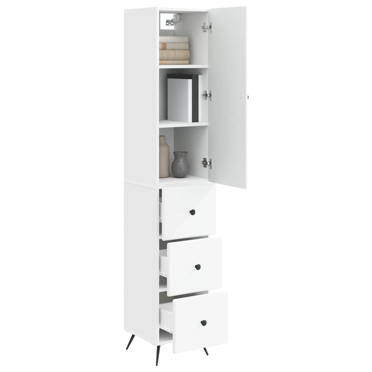 Cabinet Set 2 pcs White 34.5 x 34.5 x 90 cm Engineered Wood