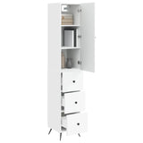 Cabinet Set 2 pcs White 34.5 x 34.5 x 90 cm Engineered Wood - Side View