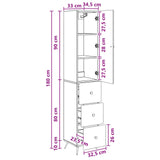 Cabinet Set 2 pcs White 34.5 x 34.5 x 90 cm Engineered Wood - Extra Image