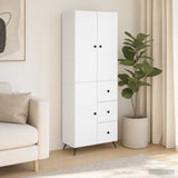 Cabinet Set 2 pcs White Engineered Wood