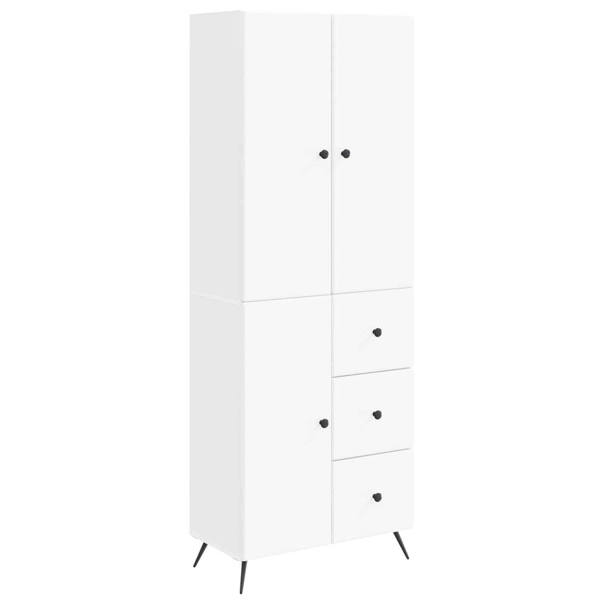 Cabinet Set 2 pcs White Engineered Wood