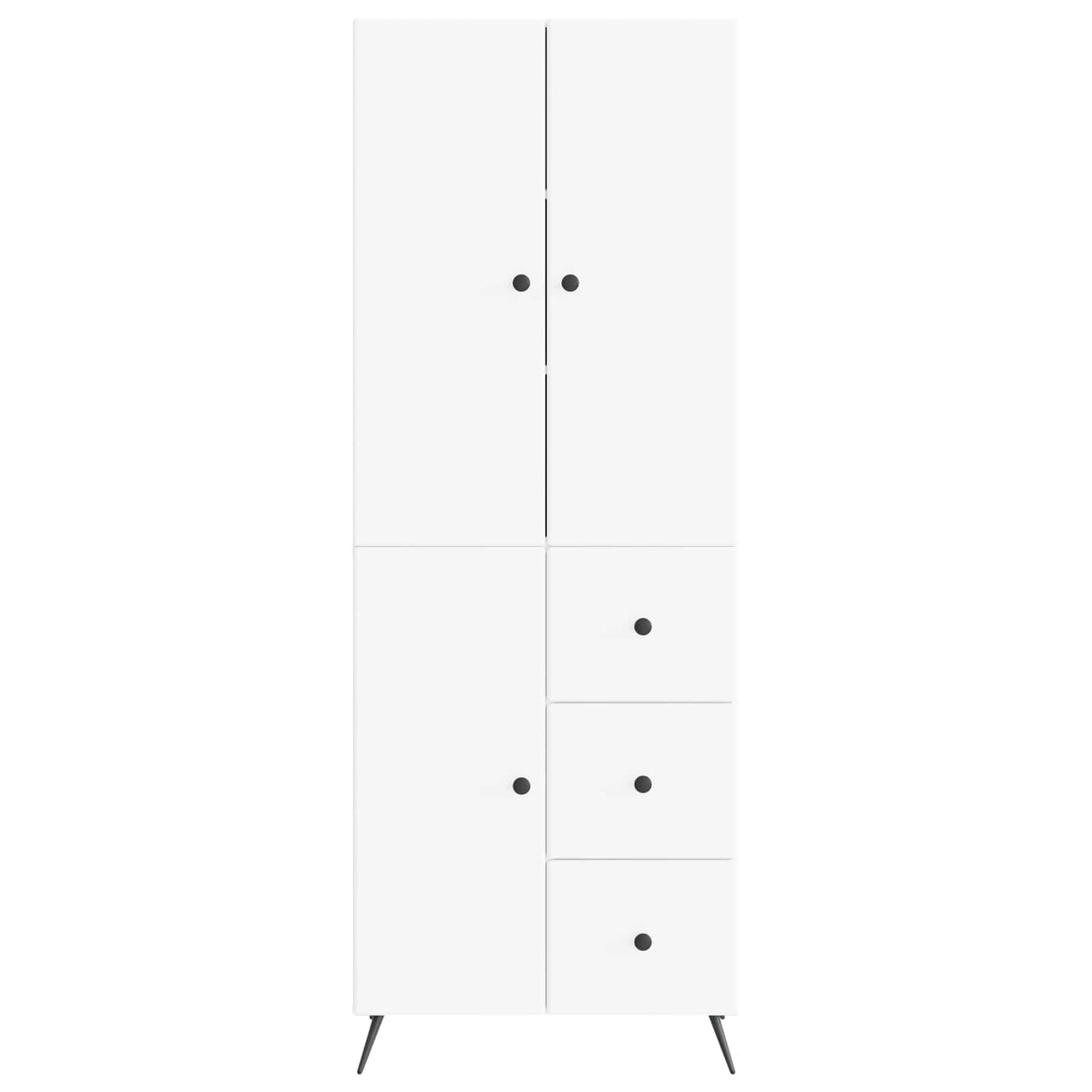 Cabinet Set 2 pcs White Engineered Wood