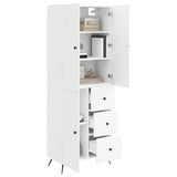 Cabinet Set 2 pcs White Engineered Wood - Front View