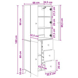 Cabinet Set 2 pcs White Engineered Wood - Low Angle