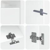 LED TV Cabinet BREDA 3 pcs White Engineered Wood - Close-Up Angle