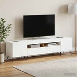 LED TV Cabinet BREDA 3 pcs White Engineered Wood - Side View