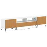 LED TV Cabinet BREDA 3 pcs White Engineered Wood - Rear View