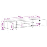 LED TV Cabinet BREDA 3 pcs White Engineered Wood