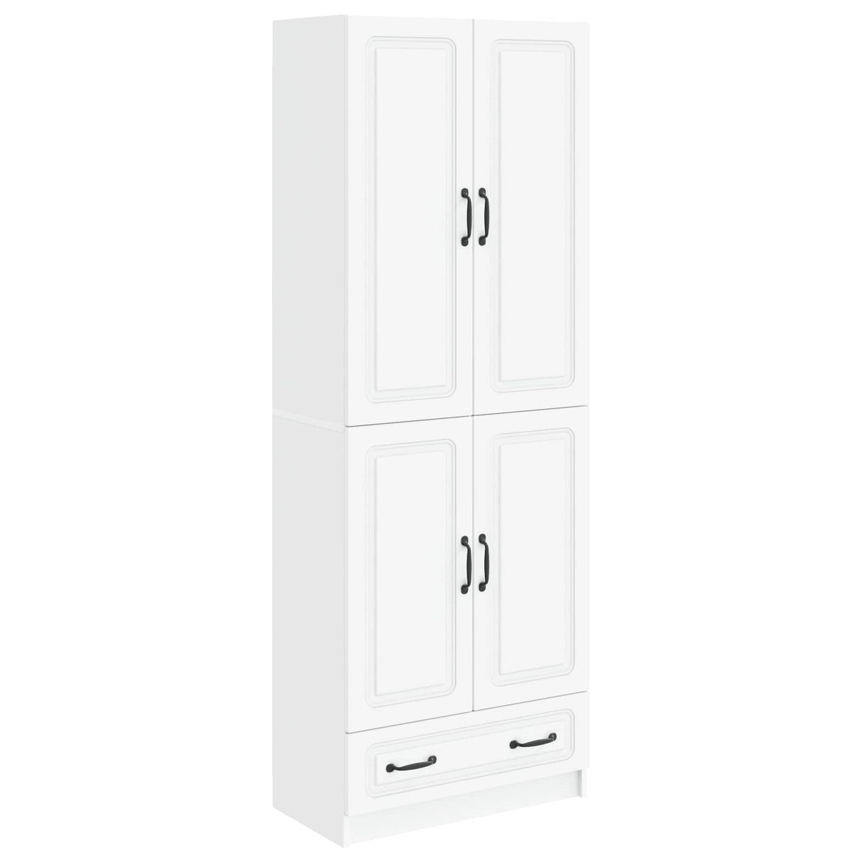 Cabinet Set 2 pcs White Engineered Wood