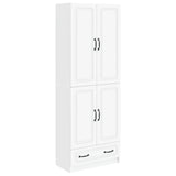 Cabinet Set 2 pcs White Engineered Wood