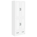 Cabinet Set 2 pcs White Engineered Wood