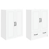 Cabinet Set 2 pcs White Engineered Wood