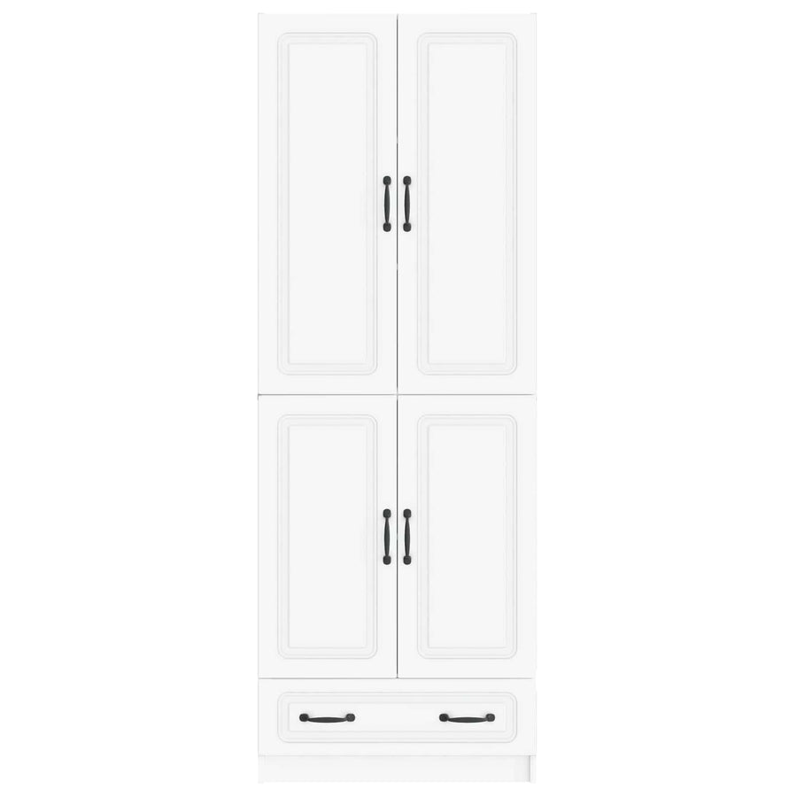 Cabinet Set 2 pcs White Engineered Wood