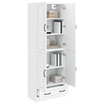 Cabinet Set 2 pcs White Engineered Wood
