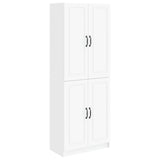 Cabinet Set 2 pcs White Engineered Wood - Front View