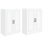 Cabinet Set 2 pcs White Engineered Wood