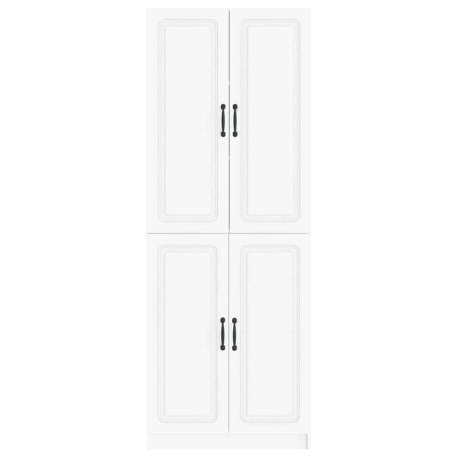Cabinet Set 2 pcs White Engineered Wood