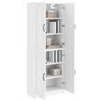 Cabinet Set 2 pcs White Engineered Wood