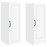 Cabinet Set 2 pcs White Engineered Wood - Side View
